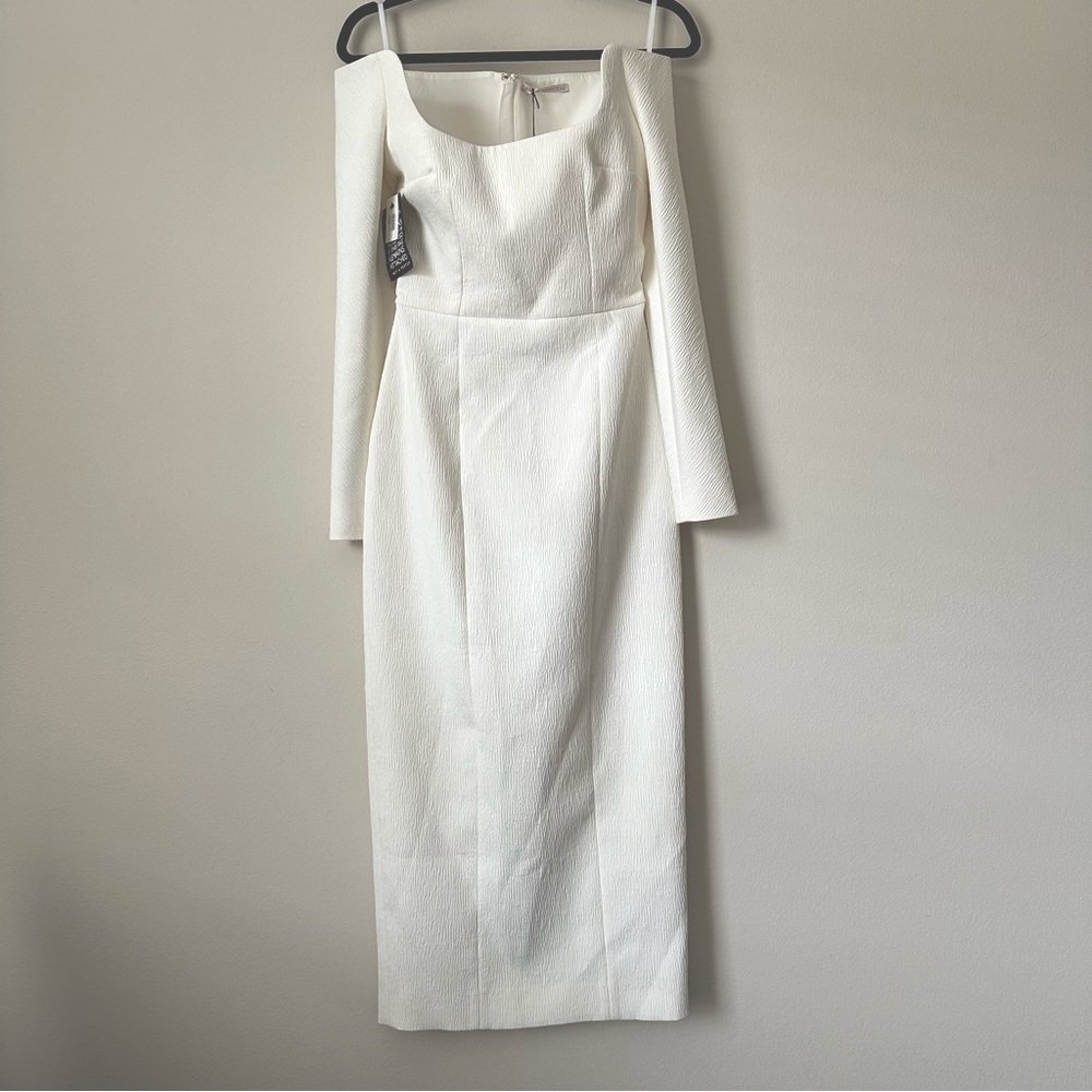 Emilia Wickstead Birch off-the-shoulder cloqué midi dress size US 4